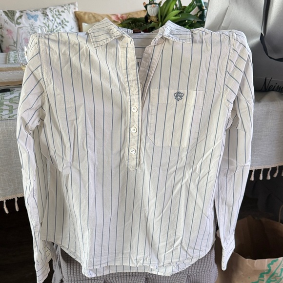 King Ranch White Striped Button-Down Shirt - XS - Picture 2 of 4